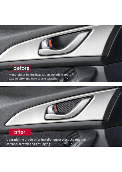 16X Karbon Fiber Iç Kapı Kolu Kase Paneli Kapak Mazda 2 3 6 Demio Cx-3 Cx-5 Cx-7 Cx-9 Mx5 2017 2018 2019 (Yurt Dışından) fiyatları