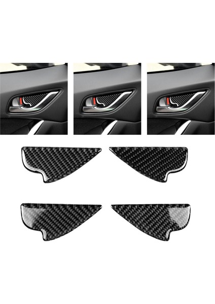 16X Karbon Fiber Iç Kapı Kolu Kase Paneli Kapak Mazda 2 3 6 Demio Cx-3 Cx-5 Cx-7 Cx-9 Mx5 2017 2018 2019 (Yurt Dışından) indirimleri