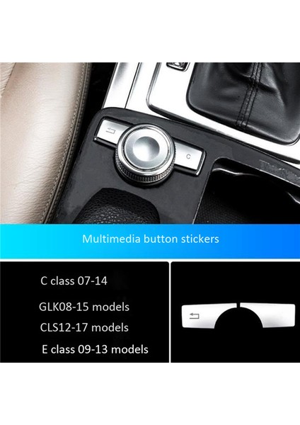 10X Araba Multimedya Düğmesi Trim Kapak Mercedes Için Dekorasyon Etiketi Benz C E Sınıf W204 Cls Glk C180 E260 2007-2017 (Yurt Dışından) fırsatları