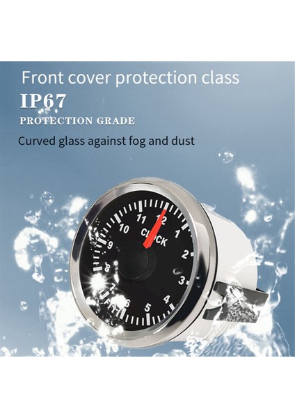 0-12 Saat Metre 2 Inç 52MM Saat Göstergeleri Kırmızı Arka Işık Enstrümanı ile Araba Teknesi Yat Rv 9-32V C Saat Ölçerleri Göster (Yurt Dışından) fırsatları