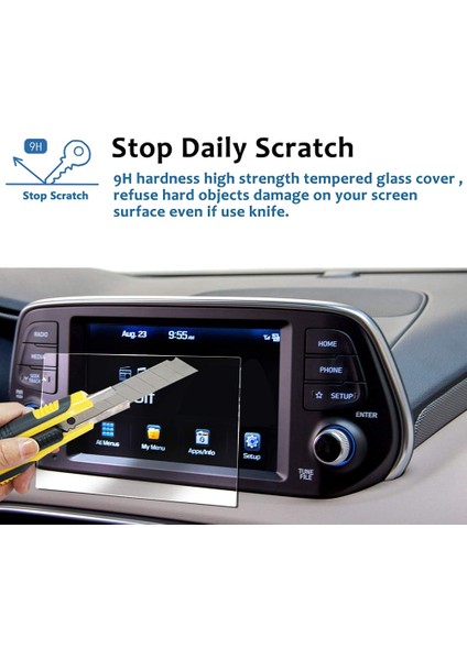 Hyundai Santa Fe 2019 7 Inç Center Gps Navigation Touch Ekran Koruyucu Ekran Temperli Cam Film (Yurt Dışından) fırsatları