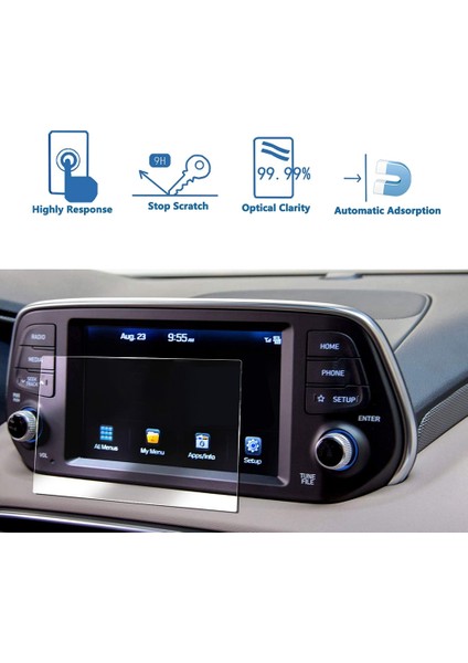 Hyundai Santa Fe 2019 7 Inç Center Gps Navigation Touch Ekran Koruyucu Ekran Temperli Cam Film (Yurt Dışından) indirimleri