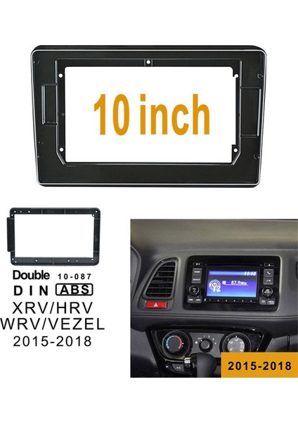 Honda Xrv Hrv Wrv Vezel 2015-2018 Için 2x 10 Inç Radyo Fasyaları 2 Dın DVD Stereo Panel Gösterge Tablosu Kurulum Çerçevesi (Yurt Dışından) fiyatları