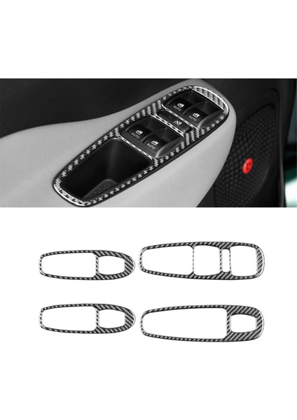 Fiat 500L 2014-2017 Için Yumuşak Karbon Fiber Araç Pencere Asansör Anahtarı Kapak Trim Sticker Iç Aksesuarlar (Yurt Dışından) indirimleri
