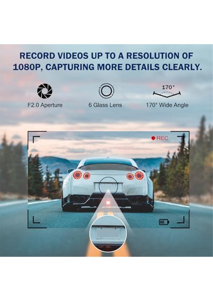 Araba Dash Cam Ön ve Arka, 1080P Sürüş Kaydedici Kamera, G-Sensör, Park Monitörü, 64G Sd Kart ile Döngü Kayıt (Yurt Dışından) fiyatları