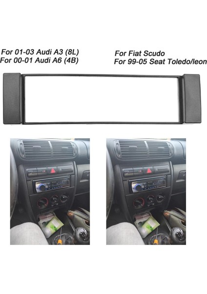 2x Fasya 1 Din Çerçevesi Audi A3 8l A6 4b Koltuk Toledo Leon Fiat Scudo Stereo Facya Plaka Cd. 1 Din Radyo Kapak (Yurt Dışından)