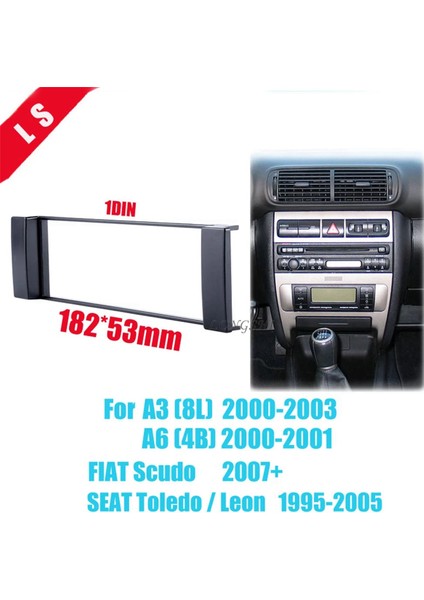 2x Fasya 1 Din Çerçevesi Audi A3 8l A6 4b Koltuk Toledo Leon Fiat Scudo Stereo Facya Plaka Cd. 1 Din Radyo Kapak (Yurt Dışından) fiyatları