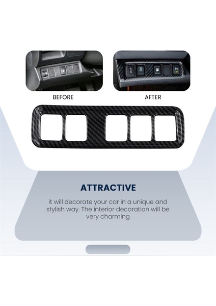 Nissan Navara Için NP300 2016-2021 Karbon Fiber Araç Far Anahtarı Düğmesi Kapak Düzenleme Dekoratif Çerçeve Aksesuarları (Yurt Dışından) modelleri