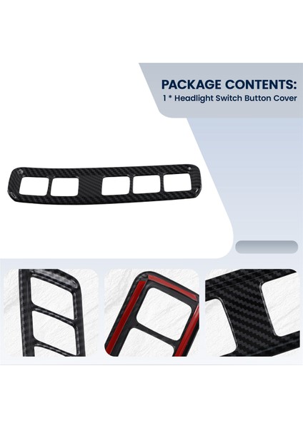 Nissan Navara Için NP300 2016-2021 Karbon Fiber Araç Far Anahtarı Düğmesi Kapak Düzenleme Dekoratif Çerçeve Aksesuarları (Yurt Dışından) indirimleri