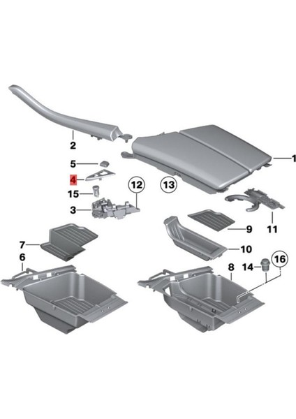 Bmw 5 Serisi F10 F11 F18 2010-2016 Merkez Panel Sabitleme Son Panel (Yurt Dışından) fırsatları