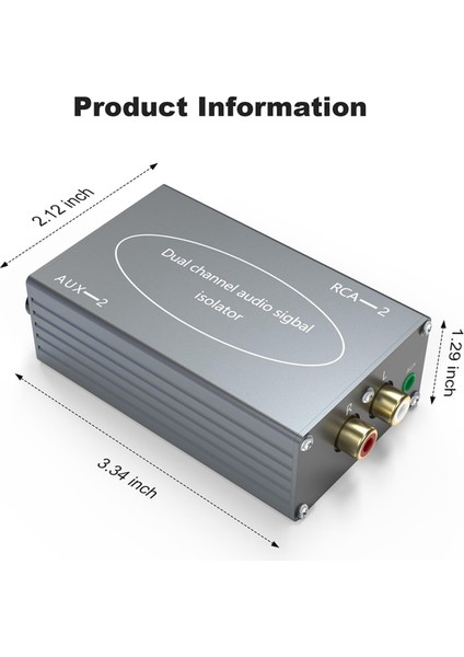 Ses Izolatörü Rca-2 Gürültü Azaltma Filtresi Audio Eliminator, Tiyatro Için Gürültü Izolatörü Dosyası Ses Stereo Gümüş Gri (Yurt Dışından) modelleri