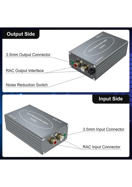 Ses Izolatörü Rca-2 Gürültü Azaltma Filtresi Audio Eliminator, Tiyatro Için Gürültü Izolatörü Dosyası Ses Stereo Gümüş Gri (Yurt Dışından) indirimleri