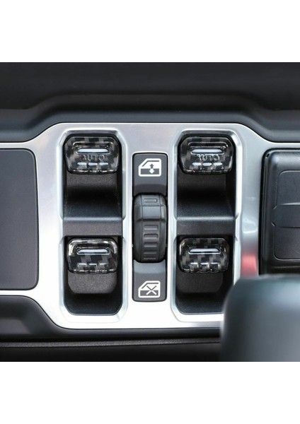 Pencere Asansör Anahtarı Ayar Düğmesi Kapak Döşeme Abs Iç Aksesuarlar Jeep Wrangler Jl Jt 2018-2021 (Karbon Fiber) (Yurt Dışından) fırsatları