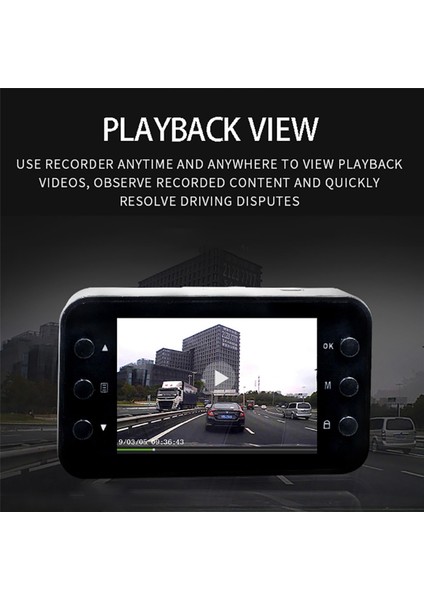 2set 2.2 Inç Dvr Dash Camera Full 1080P Döngü Kayıt Hareket Algılama Sürücü Kaydedici Geniş Açılı Gece Görüşü Dashcam (Yurt Dışından)