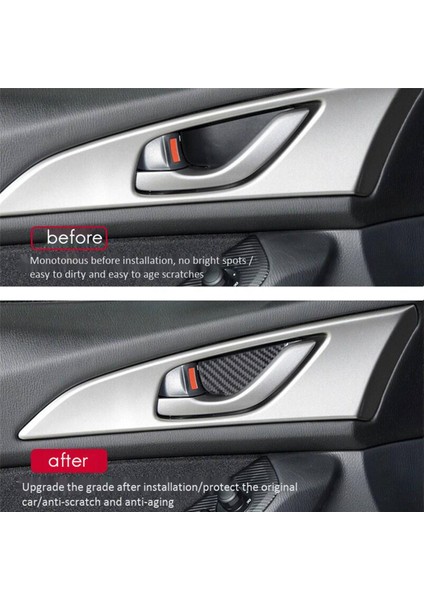 8x Karbon Fiber Iç Kapı Tığ Kolu Kase Paneli Mazda 2 3 6 Demio Cx-3 Cx-5 Cx-7 Cx-9 Mx5 2018 2018 2019 (Yurt Dışından) fırsatları