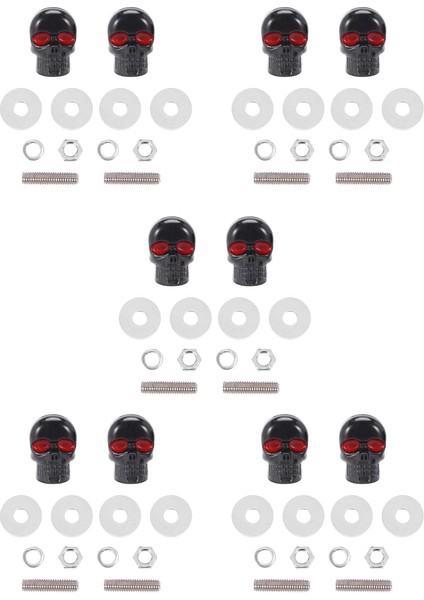 5 Çift Motosiklet Kafatası Numarası Plaka Çerçeve Vidaları Vidalı Vidalı (Yurt Dışından)