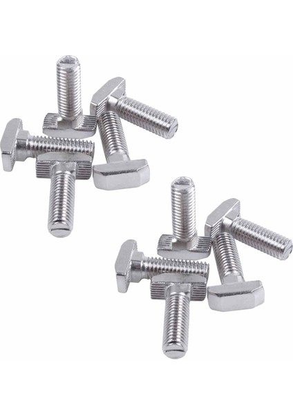 M8 Iplik T-Slot Açılış Saplama Sürgülü Vidalı Cıvata Gümüş Ton 10 Adet (Yurt Dışından)