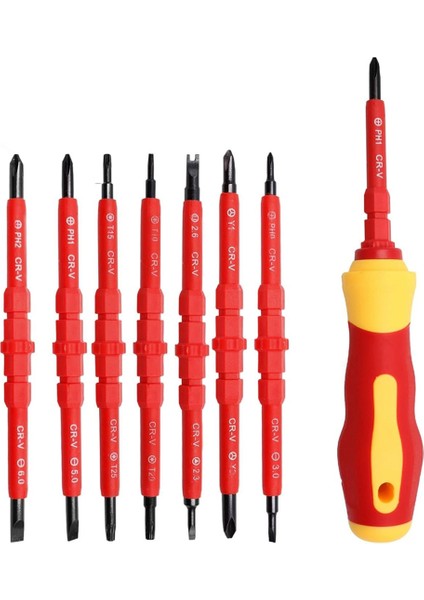 14IN1 Yalıtımlı Tornavida Seti Manyetik Tornavida Takım Kiti Elektrikçi Çok Fonksiyonlu Değiştirilebilir Tornavidalar (Yurt Dışından)