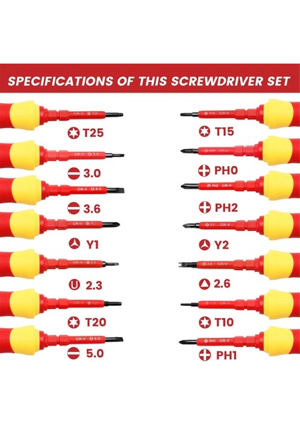 14IN1 Yalıtımlı Tornavida Seti Manyetik Tornavida Takım Kiti Elektrikçi Çok Fonksiyonlu Değiştirilebilir Tornavidalar (Yurt Dışından) indirimleri