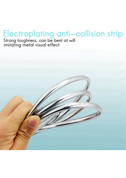 10 Adet 20FT Krom Kalıplama Trim Şeridi Araba Kapı Kenar Çizik Koruma Koruyucusu Kapak Gümüş (Yurt Dışından)