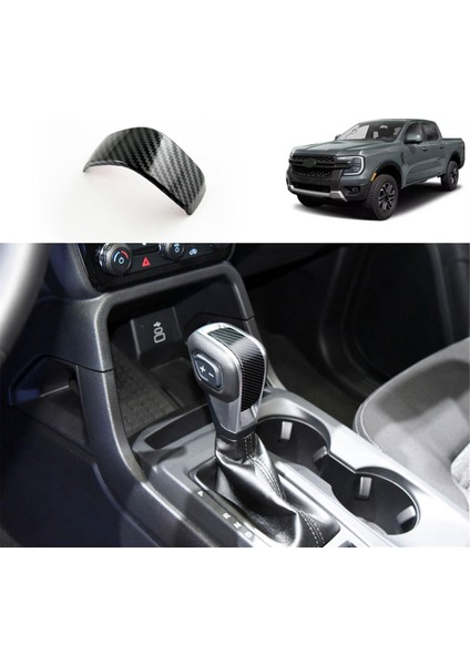 Ford Ranger Için 2023 2024 Otomobil Merkezi Dişli Vites Değiştirme Düğmesi Kapak Trim Aksesuarları Abs Karbon Fiber (Yurt Dışından) modelleri