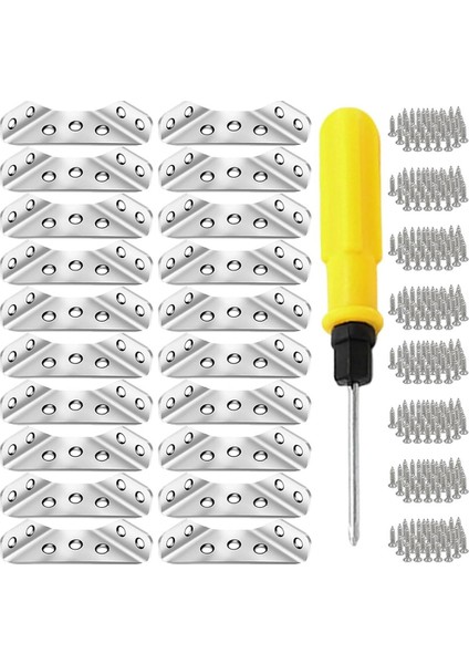 Evrensel Paslanmaz Çelik Mobilya Köşe Konnektörü, Tırnaklar ile Ahşap Için Metal Açılı Braketler Tornavida C C (Yurt Dışından)