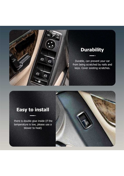 12PCS Araba Kapısı Koltuk Pencere Anahtarı Düğmesi Trim Kapak Çıkartma Mercedes Benz Glk ml Gl A B C E G Sınıf W204 X166 (Yurt Dışından) fiyatları