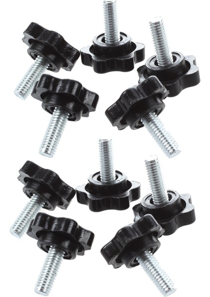 10 Adet M6 x 15MM Erkek Iplik 25MM Hex Şekilli Kafa Kelepçeleme Düğmesi Siyah (Yurt Dışından)