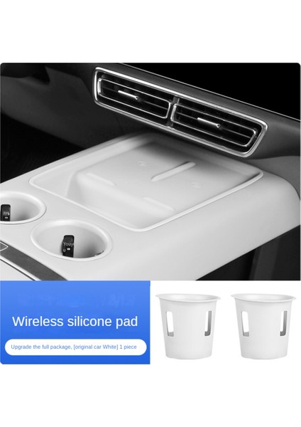 Lixiang L7 L8 L9 2023 Silikon Otomobil Merkezi Su Kupası Tutucu Pad Saklama Kutusu Dekoratif Parçalar, Ön Sıra Beyaz (Yurt Dışından) indirimleri