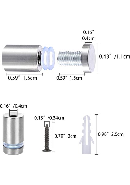 50 Paket Işaret Standoff Vidaları, Paslanmaz Çelik Standoff Vidaları Kit, Montaj Cam Donanımı (1/2x 3/4 Inç) (Yurt Dışından) modelleri