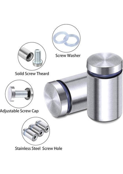 50 Paket Işaret Standoff Vidaları, Paslanmaz Çelik Standoff Vidaları Kit, Montaj Cam Donanımı (1/2x 3/4 Inç) (Yurt Dışından) fırsatları