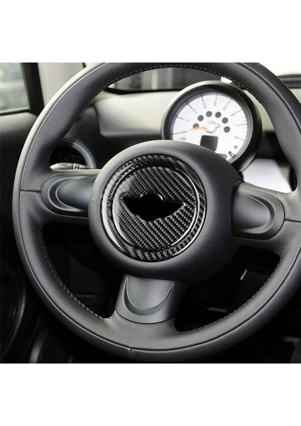 3x Araç Karbon Fiber Direksiyon Simidi Kapağı Çıkartmaları Mini Cooper Clubman R55 R56 Countryman R60 (Yurt Dışından) modelleri