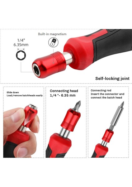 1/4inch Tornavida Bit Sapı Çok Fonksiyonlu Tornavida Seti Tornavida Matkap Anahtarı Aracı (Mavi) (Yurt Dışından) modelleri