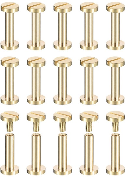 30 Pack Brass Chicago Vidaları, 15X8MM Düz Kafa Vidası Geri Bağlanma Dıy Için Tırnak Sapı Posta Perçinli Tatırıcı (Yurt Dışından)