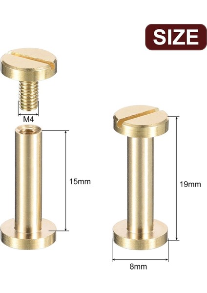 30 Pack Brass Chicago Vidaları, 15X8MM Düz Kafa Vidası Geri Bağlanma Dıy Için Tırnak Sapı Posta Perçinli Tatırıcı (Yurt Dışından) modelleri