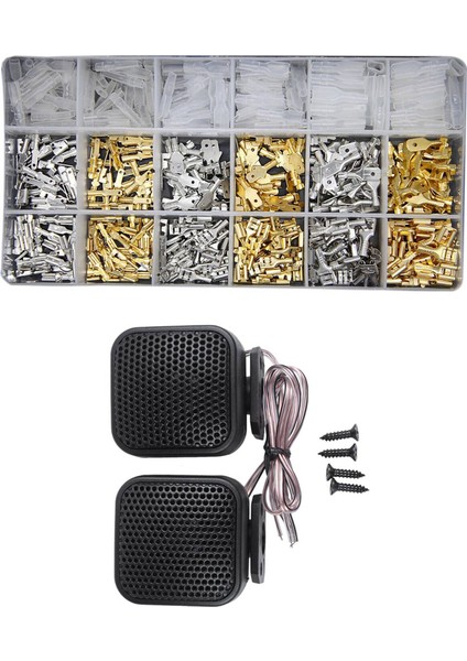 2 Pcs Otomatik Otomobil Ses Sistemi Yüksek Hoparlör Dome Tweeters 4cm Dıa 500W 540 Pcs 2.8/4.8/6.3mm Tel Konektörler Kiti (Yurt Dışından)
