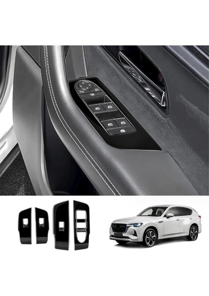 Rhd Araba Parlatıcı Siyah Pencere Cam Kaldırma Düğmesi Anahtarı Kapak Mazda Cx-60 2022 2023 (Yurt Dışından) indirimleri