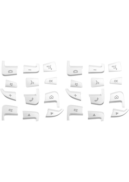 24PCS Araba Stil Direksiyon Düğmesi Düğme Mercedes Benz Glc X253 2015 2016 &amp; C Sınıfı W205 2014 2015 Gümüş Abs (Yurt Dışından)