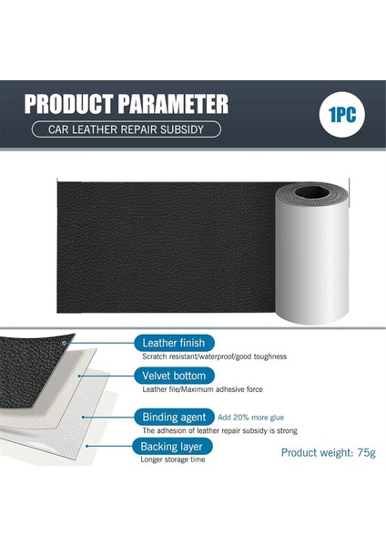 1 Paket Araç Deri Onarım Çıkartması, 3X60INCH Anti-Çizelge Araç Çantası Onarım Yama Aksesuarları, Evrensel Onarım Aracı (Yurt Dışından) modelleri