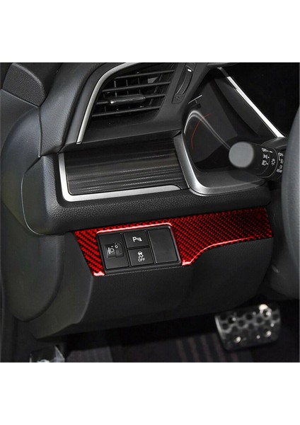 Abs Kırmızı Karbon Far Far Anahtarı Kapak Trim Dekor Sticker Honda Civic 10. Gen 2016 2017 2018 2019 (Lhd) (Yurt Dışından) fırsatları