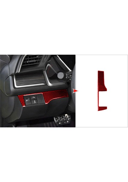 Abs Kırmızı Karbon Far Far Anahtarı Kapak Trim Dekor Sticker Honda Civic 10. Gen 2016 2017 2018 2019 (Lhd) (Yurt Dışından) indirimleri