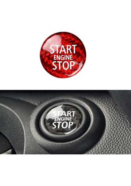 2x Karbon Fiber Motor Başlat Durdur Düğmesi Iç Trim Kapak Çıkartması Mini Cooper R55 R56 R57 R58 R59 R60 R61 (A&amp;b) (Yurt Dışından) fiyatları