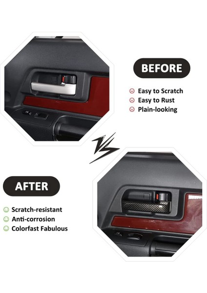 Toyota Fj Cruiser Için 2007-2021 Abs Karbon Fiber Araç Iç Kapı Tığ Kolu Panel Kapak Trim Dekoratif Aksesuarlar (Yurt Dışından) modelleri