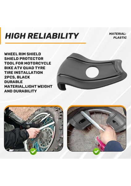 Tekerlek Kısır Kalkan Rimshield Kalkanı Koruyucu Aracı Motosiklet Bisikleti Için Atv Quad Lastik Lastik Kurulumu 2pcs, Siyah (Yurt Dışından) indirimleri