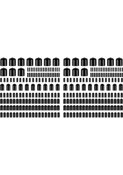 320PCS Çeşitli Boyutta Kauçuk Uç Kapaklar, Esnek Vidalı Iplik Koruyucu Kapaklar Yuvarlak Vinil Cıvata Vidalı Kapaklar 9 Boyutta (Yurt Dışından)