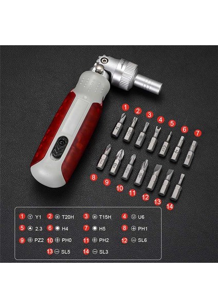 Çok Açılı Çift Yönlü Cırcır Tornavida 15 Sette 1 Torx Manyetik Vida Bitti Bit Hassas Tornavida A (Yurt Dışından)