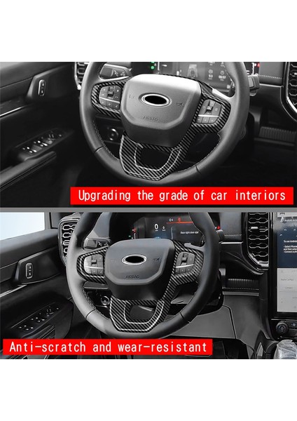 Ford Ranger 2023 Araç Direksiyon Simidi Dekoratif Kapak Döşeme Iç Assesorios - Abs Karbon Fiber (Yurt Dışından) indirimleri