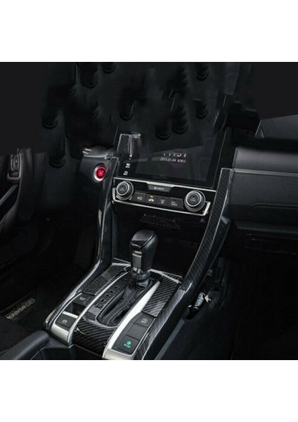 4pcs Karbon Fiber Dişli Vites Şerit Paneli Kapak Kapağı Honda Civic 10TH 2016-2019 Için (Yurt Dışından) indirimleri