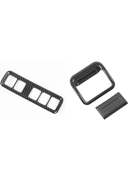 Nissan Navara Için NP300 2016-2021 Karbon Fiber Araba Far Anahtarı Düğmesi Kapak ve Copilot Torpido Kutusu Tutamak Kase Kapağı (Yurt Dışından)