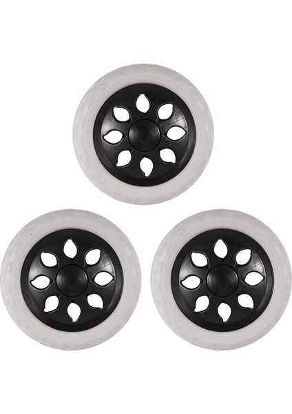 3x Siyah Beyaz Plastik Çekirdek Köpük Alışveriş Tramvay Kart Çember Tekerlekleri (Yurt Dışından)